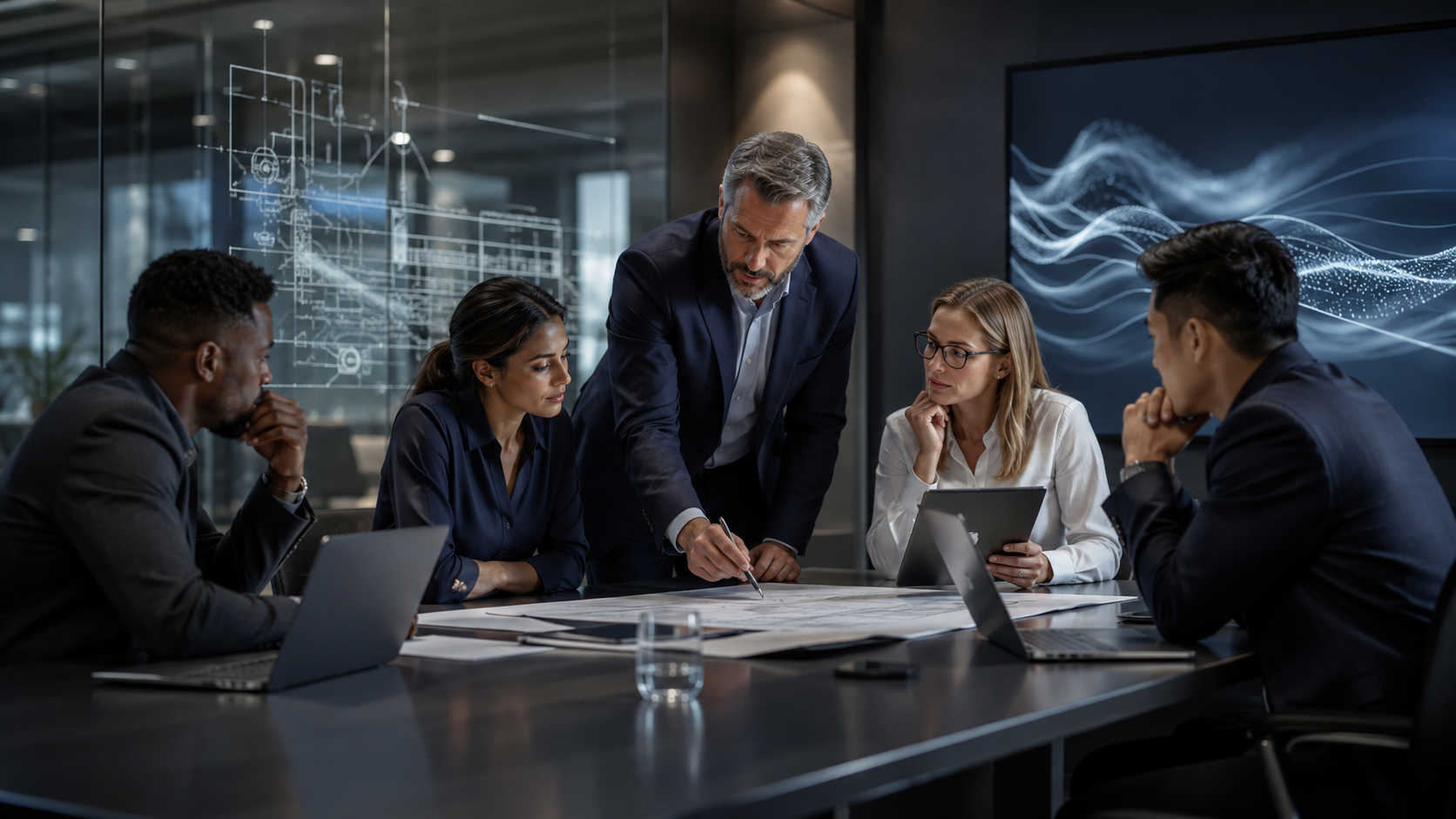 Executive team planning a technical initiative